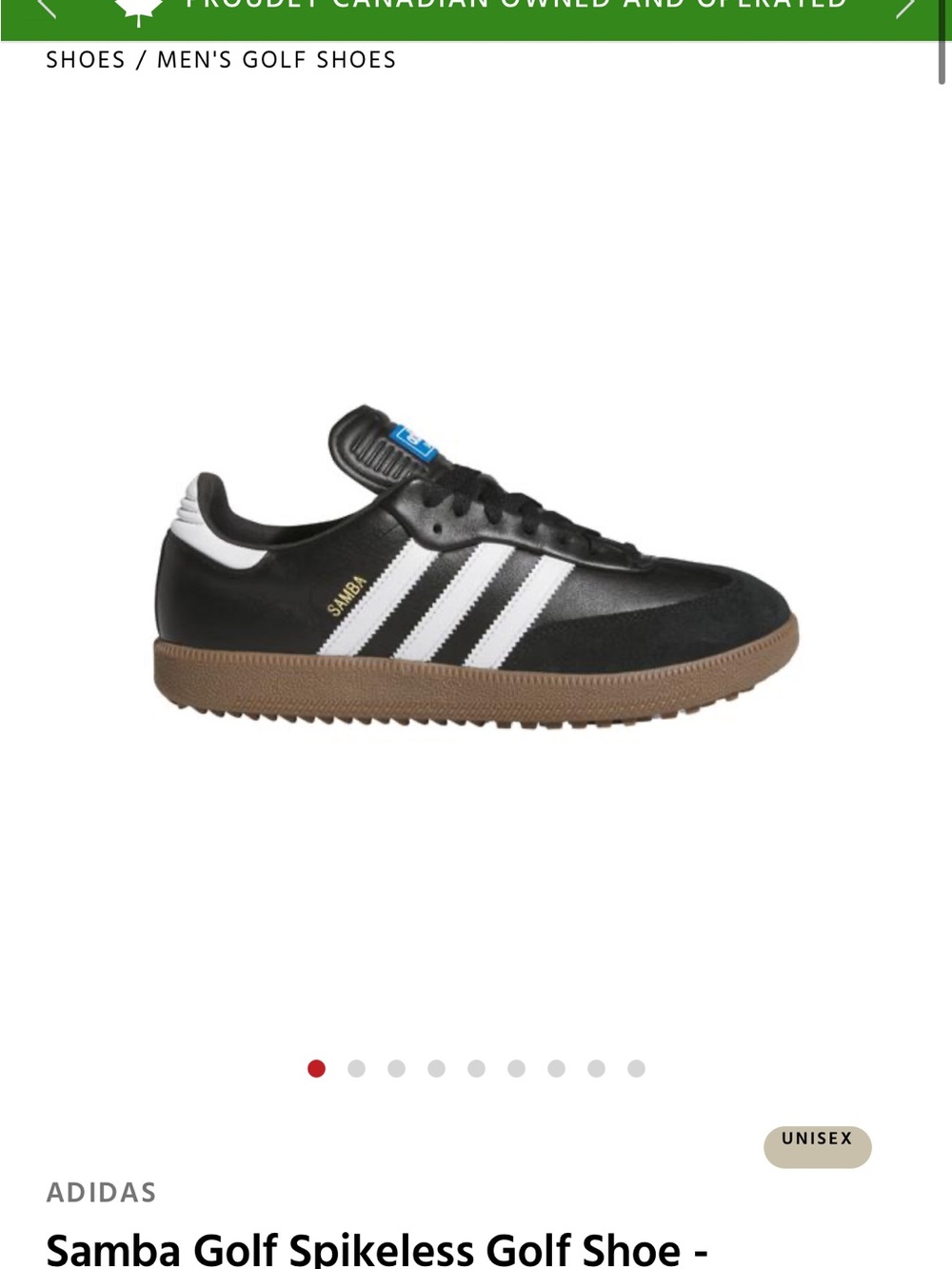 Mens Adidas Samba golf shoe size 10